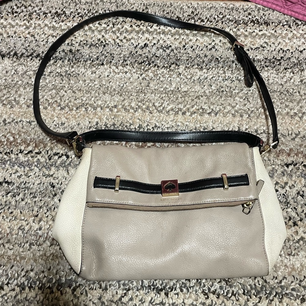 Kate Spade Houston Street Maria Leather Crossbody, Clocktower (Taupe)